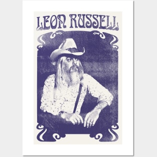 Leon Russell /// Retro Vintage Faded Look Fan Art Design Posters and Art